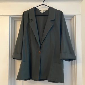Alice Stuart, unlined, olive blazer, size large